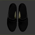 Black Leather Block Heel Shoes With Strap Design And Golden Inner Lining Elegant Women's Footwear