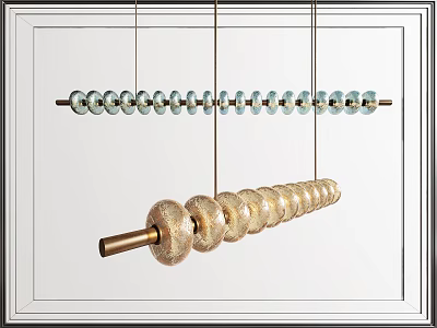 Modern Pendant Light Design With Glass Globes And Brass Suspension Rods 3d model
