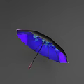Vibrant Colorful Umbrella With Abstract Flame Patterns And Blue Purple Tones