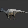 Realistic Horned Dinosaur Model With Scaled Skin And Rock Base
