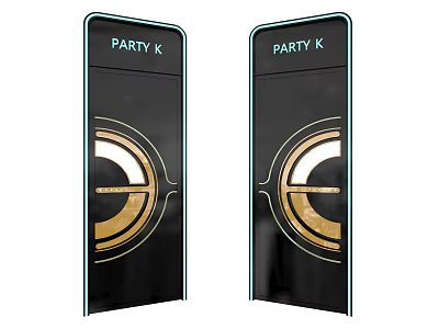 Stylish Black And Gold Swing Doors For Party K Venue Modern Design 3d model