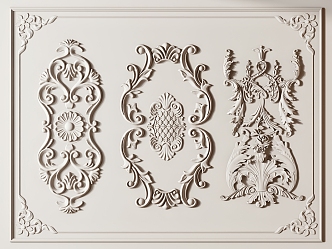 French carved plaster 3d model