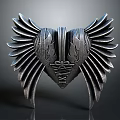 Unique Heart Shaped Jewelry With Metallic Wing Design And Intricate Carvings