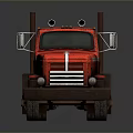 Red Vintage Classic Truck With Wooden Stakes For Heavy Duty Transportation