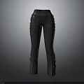 Stylish Modern Leather Pants With Side Lace Up Details And Slim Fit Design