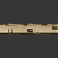 Golden Metal Mechanical Component With Elongated Shape And Reflective Surface Grooves And Holes