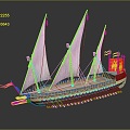 Chinese-style ship ancient ship ancient warship large ancient ship ancient warship 3d model