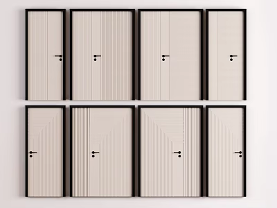 Modern child door simple single door letter door combination 3d model