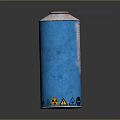Blue Cylindrical Household Spray Can With White Cap And Warning Labels