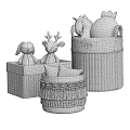 Woven Toy Storage Baskets With Stuffed Animals Fringe Decor And Various Shapes For Kids Room