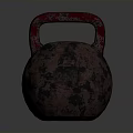 Vintage Cast Iron Kettlebell With Rustic Red Black Finish For Home Fitness