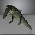 Cartoon Alligator Character As Playful Green Reptile With 3D Rendered Design And Yellow Eyes
