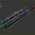 modern high-speed rail light rail train subway 3d model