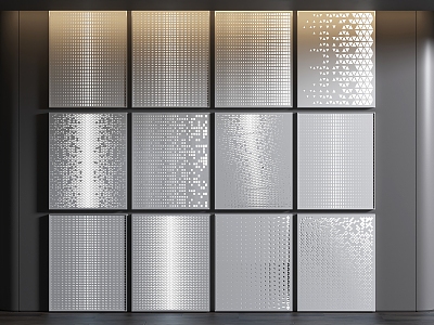 435 transparent perforated plate perforated plate landscape wall transparent plate hollow plate aluminum plate courtyard landscape wall straight line model