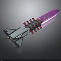 Pink Space Rocket With Multiple Boosters And Aerospace Design For Space Exploration