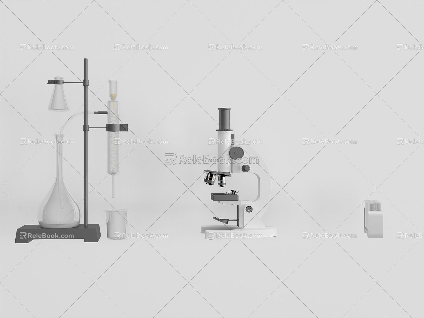 Modern microscope experimental instrument 3d model