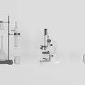 Modern microscope experimental instrument 3d model