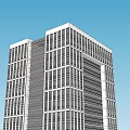 Modern High Rise Office Building With Glass Facade And Base Structure Design 3d model