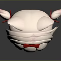 Game Anime Character With Pink Hair Cat Ears Red Bow and Closed Eyes
