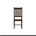 Classic Wooden Dining Chair With Vertical Slat Back And Solid Seat Design 3d model