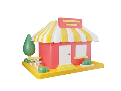 European Restaurant Cartoon Restaurant Cartoon Restaurant Cartoon Restaurant Cartoon Scene Animation Scene 3d model