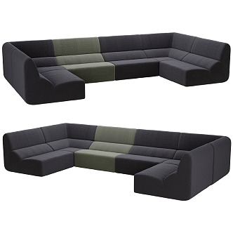 European-style double sofa tofu block sofa children'sofa office sofa living room sofa 3d model