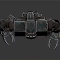 Green Brown Mech Robot Featuring Yellow Insignia Number 1 Mechanical Design Details