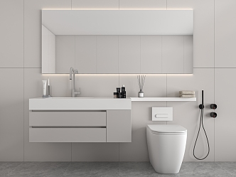 Modern Washbasin Bathroom Cabinet Toilet 3d model