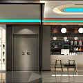 Modern Commercial Interior Design With Reception Counter Seating And Product Shelves