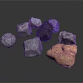 Collection Of Natural Raw Stones With Various Colors And Irregular Shapes