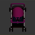 Lightweight Pink Baby Stroller with Foldable Design and Smooth Rolling Wheels