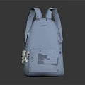 Light Blue Stylish Backpack With Cute Plush Toy Pendant For Casual Use