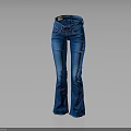 Stylish Blue High Waisted Flared Denim Jeans With Classic Pockets And Slim Fit