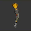 Advanced Modern Prosthetic Leg With Carbon Fiber Frame And Yellow Black Design