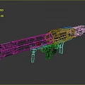 Futuristic SciFi Weapon with Metallic Barrel Advanced Grip and Modern Design