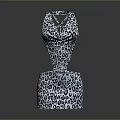 Unique Black White Leopard Print Household Item With Distorted Structure Hollow Top Abstract Art Design