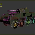 Armored Military Vehicle With Camouflage Paint 8 Wheeled Design And Top Mounted Weapon