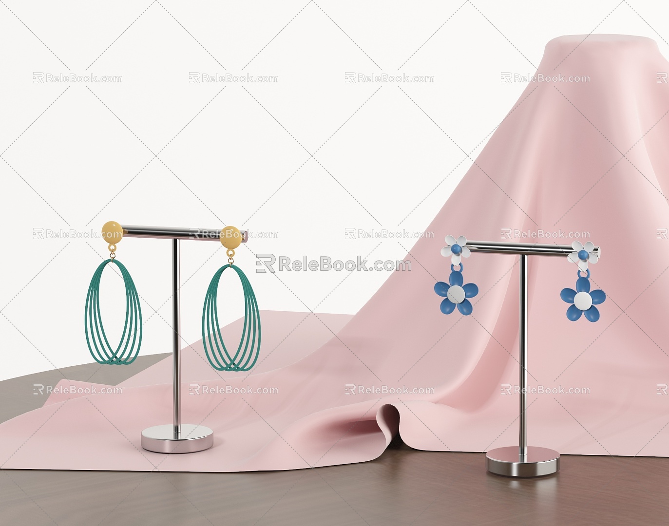 Fashion earrings earrings jewelry 3d model