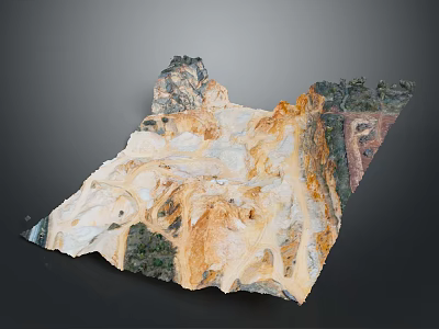 Stunning Natural Landscape With Colorful Rock Terrains And Lush Green Vegetation 3d model