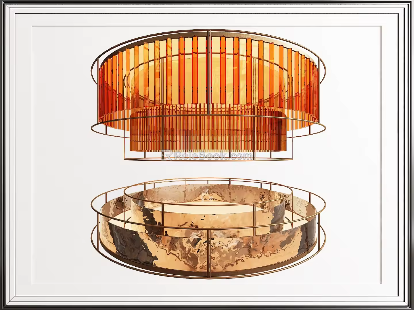 New Chinese Large Circular Ceiling Lamp 3d model