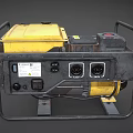 Industrial Generator With Yellow Black Design Control Panel And Metal Frame 3d model