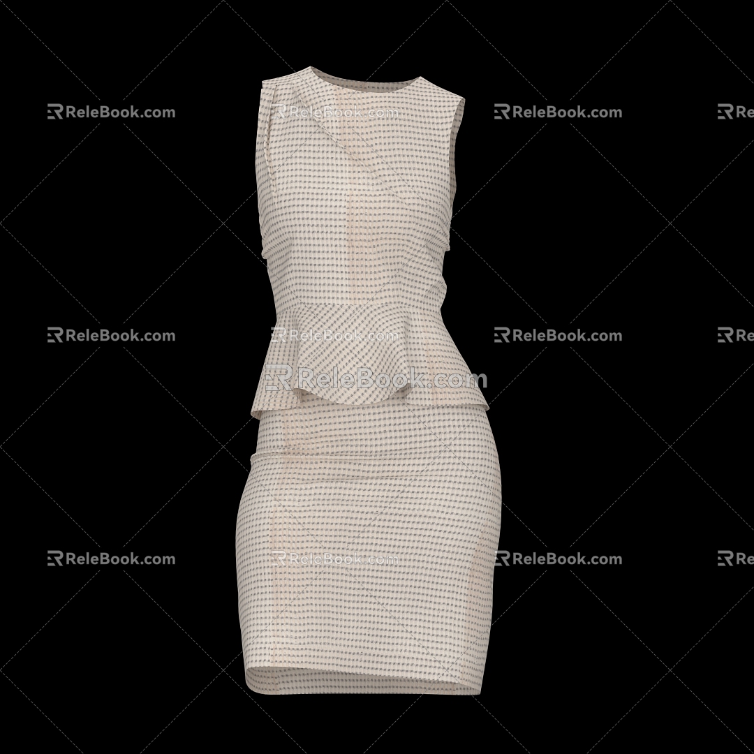 Women's top skirt 3d model