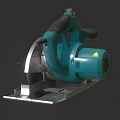 Green Electric Circular Saw As Industrial Cutting Equipment With Ergonomic Handle And Metal Base