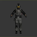 Tactical Military Character 3D Model with Helmet Vest and Combat Gear