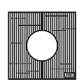 Square Flower Planter with Round Green Lawn Center Black Grille Pattern and Brick Pavement
