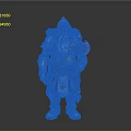 Man In Ornate Blue Red Costume With Scepter Red Gem White Beard And Armor