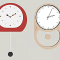 modern wall clock combination clock wall clock 3d model