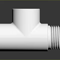 3D Rendered Silver Metal Pipe Fitting With Reflective Surface And Dark Background