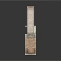 Varied Classical Stone Architectural Columns And Decorative Elements On White Background