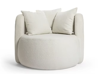 Nordic Light Luxury Designer Fabric Rotating Single Sofa Chair Simple Modern Living Room Hotel Bedroom Leisure Chair 3d model
